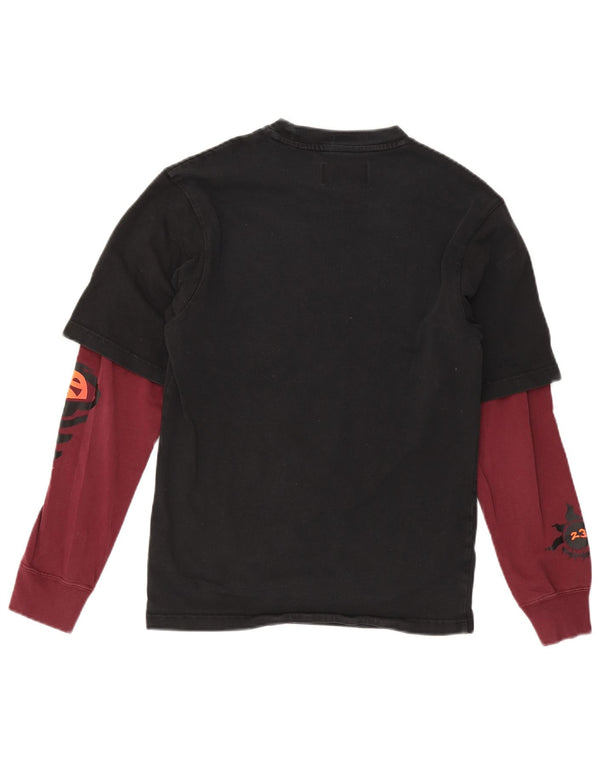 Jordan Haut graphique à manches longues pour homme XS en coton color block noir