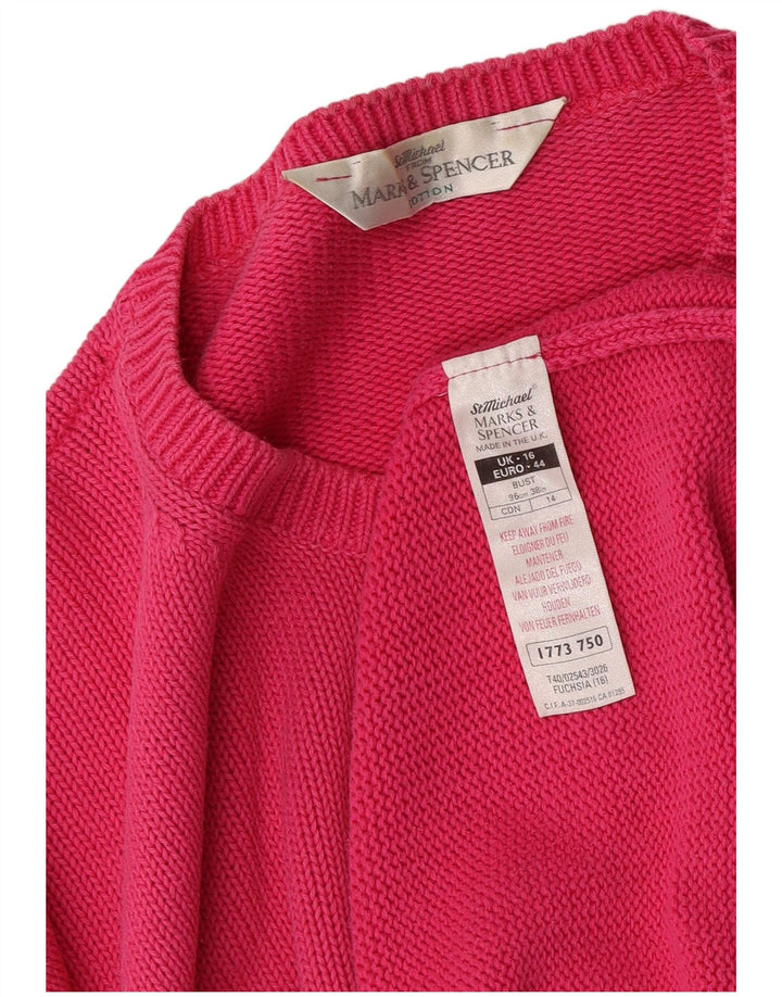 Marks & Spencer Pull surdimensionné à col rond pour femme UK 16 Large Rose