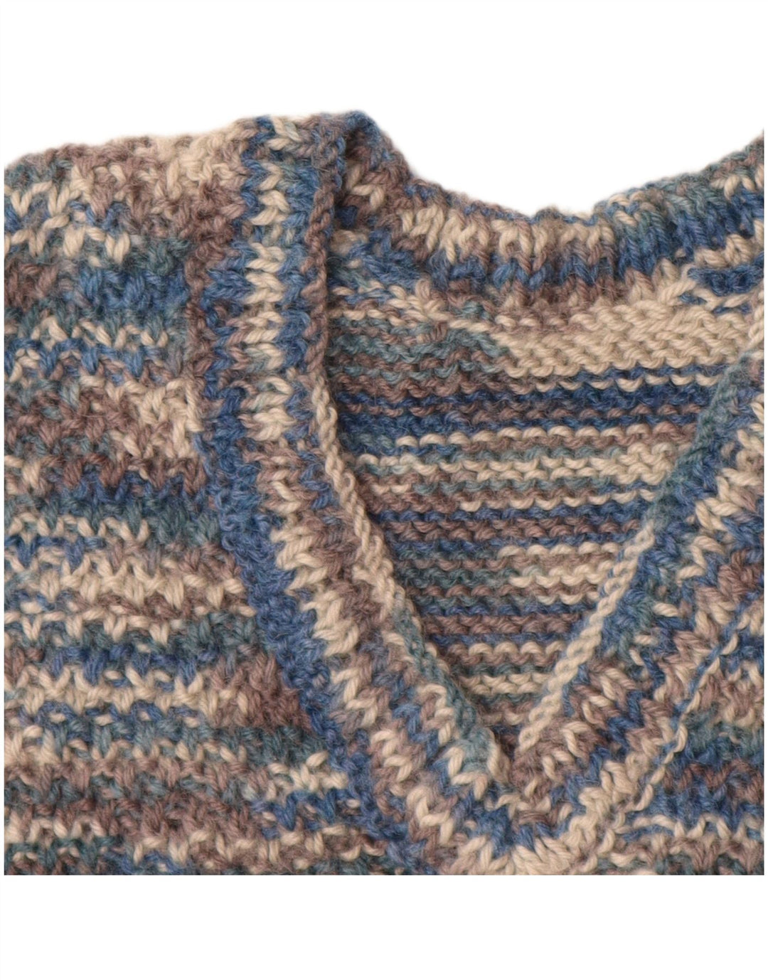 VINTAGE Femme Gilet Débardeur UK 8 Petit Bleu Moucheté