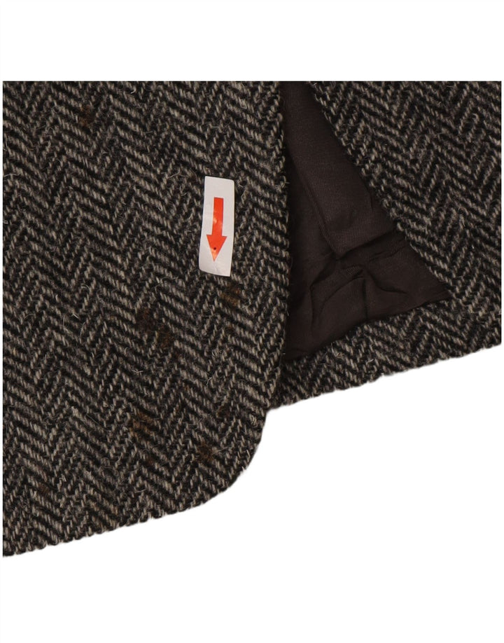Lanificio Campore Veste Blazer 2 Boutons pour Homme UK 40 Grand Gris à Chevrons