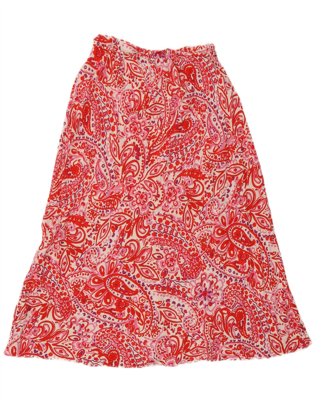 Marks & Spencer Jupe évasée pour femme UK 12 Medium W28 Rouge Paisley Viscose