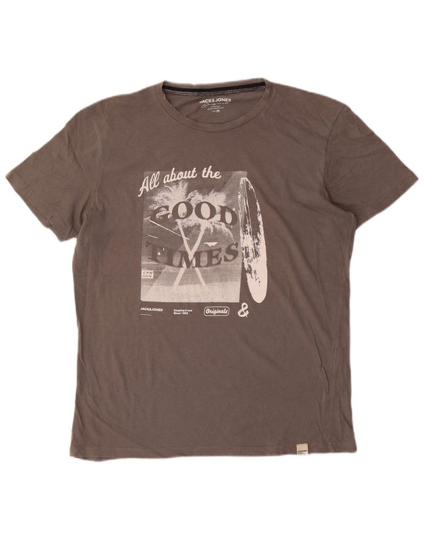 Jack & Jones T-Shirt Graphique Homme Gris Moyen