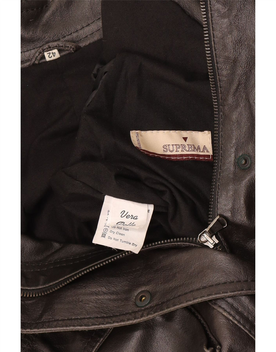 Suprema Veste en cuir pour femme IT 42 Cuir noir moyen