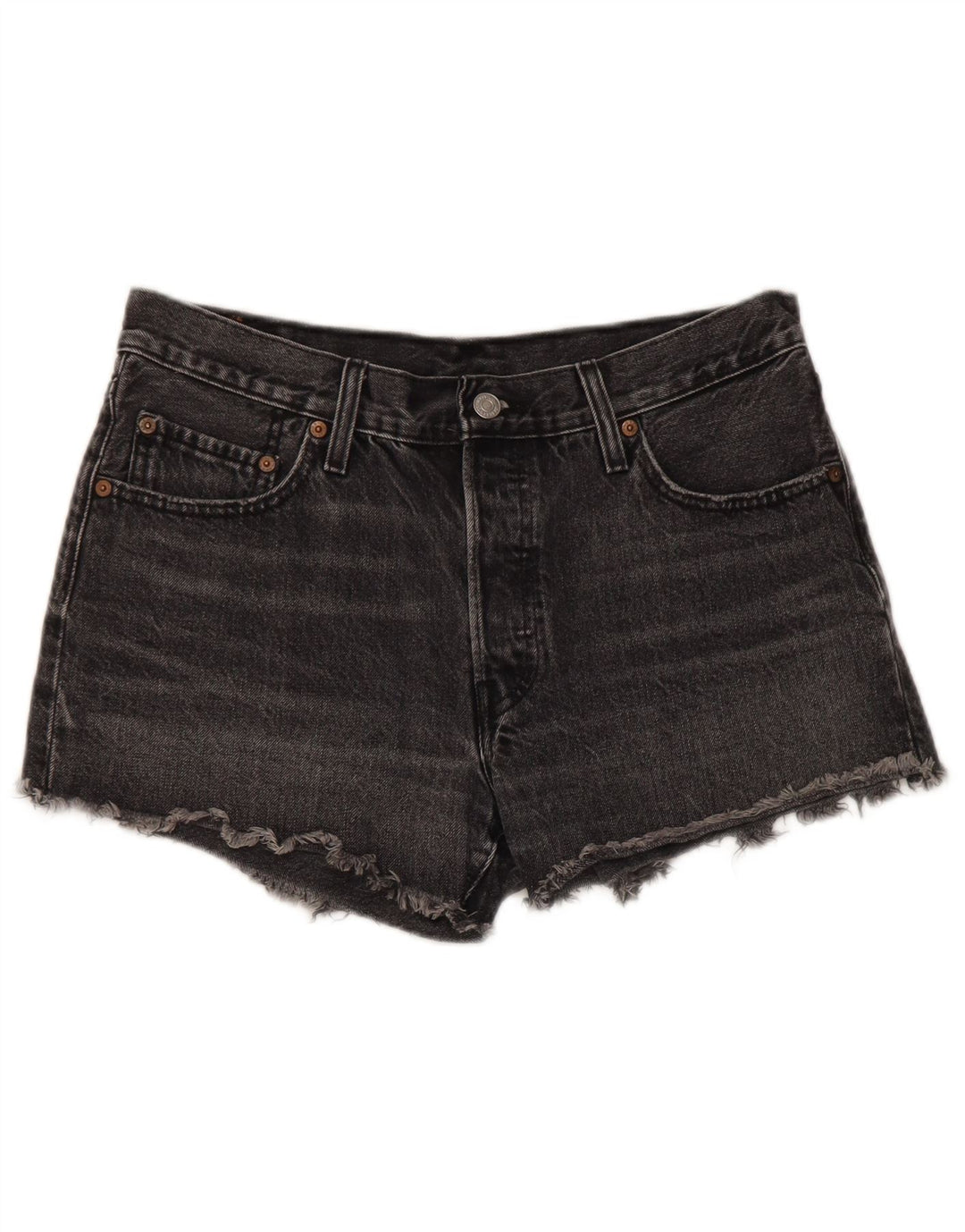 Levi's Short en Jean 501 Femme W29 Gris Moyen Coton
