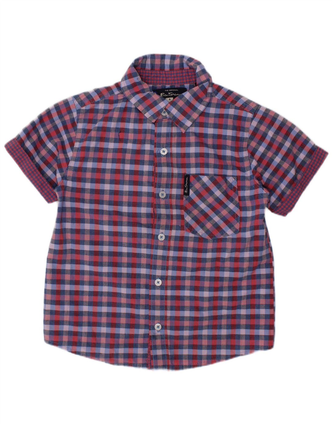 BEN SHERMAN Chemise à manches courtes garçon 3-4 ans Carreaux multicolores