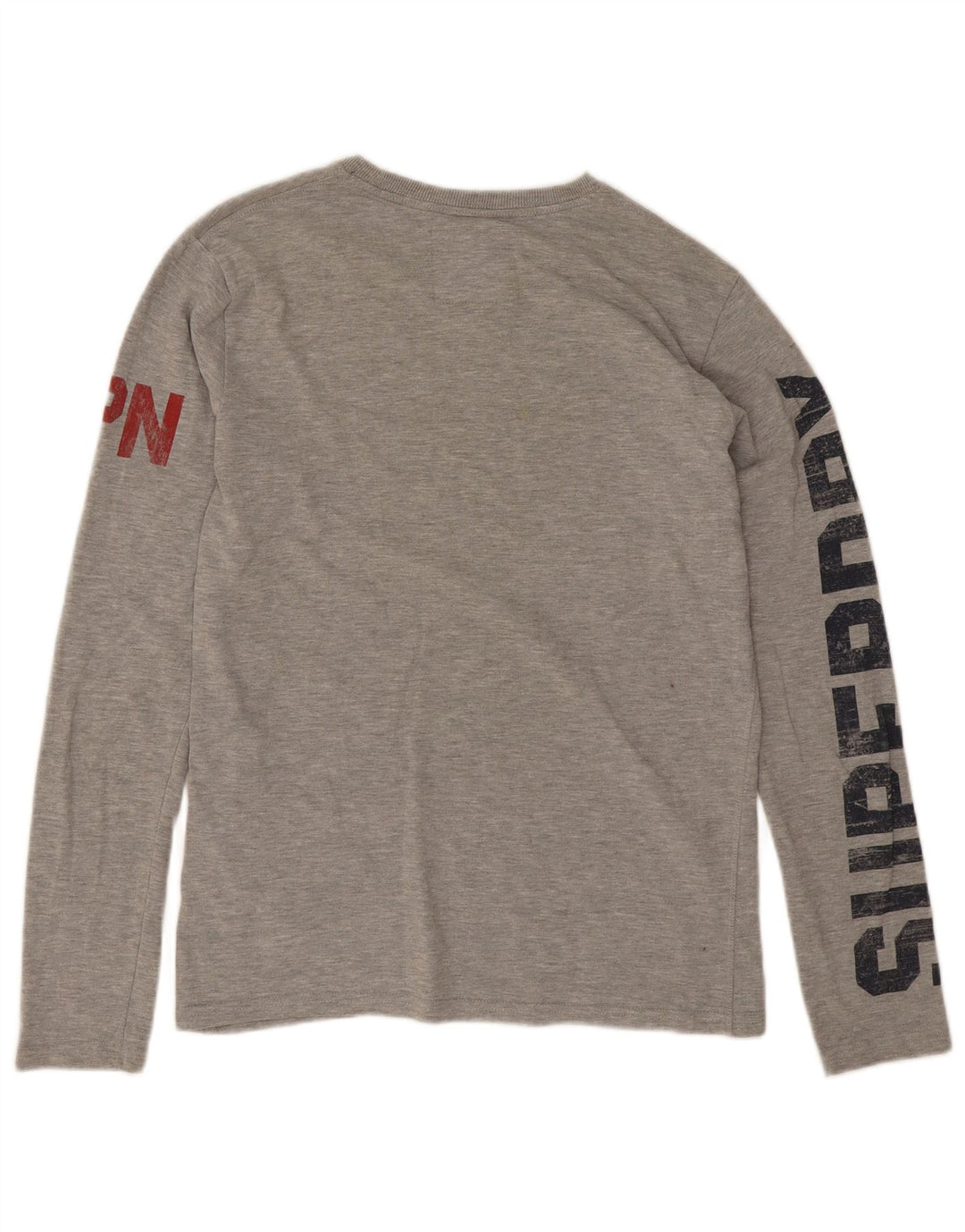 Superdry Haut Graphique à Manches Longues en Coton Chiné Gris Moyen Homme