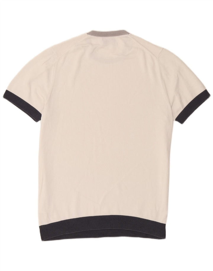 Massimo Dutti Pull à col rond pour homme Large Blanc Colorblock