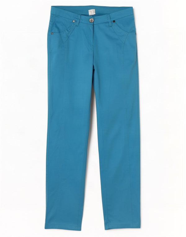 Pantalon décontracté slim vintage femme W28 L30 Bleu Polyester