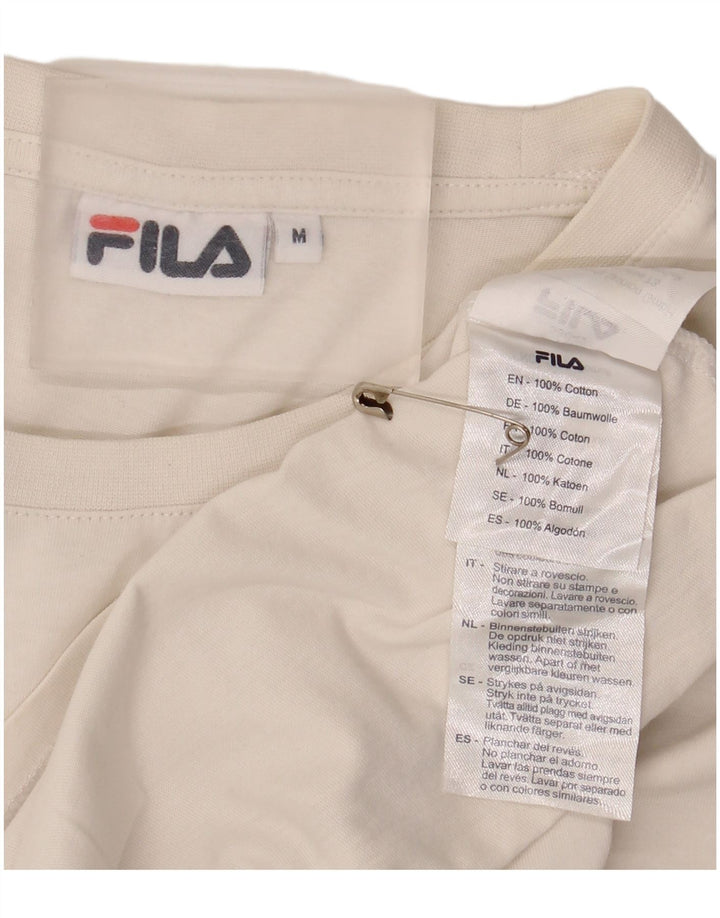 Fila T-Shirt Graphique Homme Blanc Moyen Coton