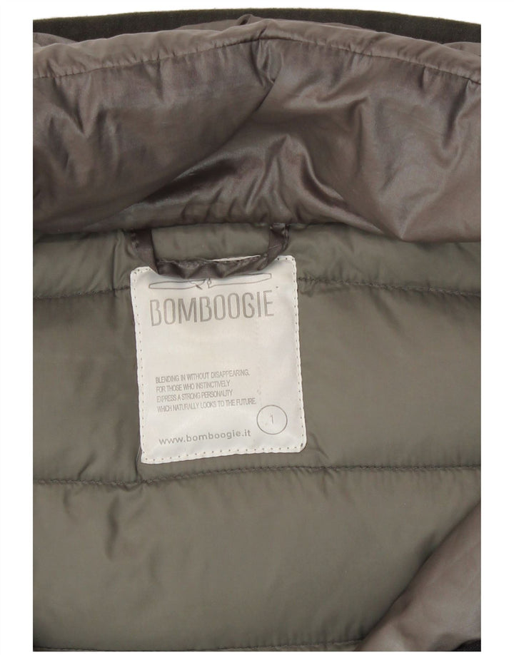 Bomboogie Manteau rembourré à capuche pour femme Taille 1 Petit Gris Polyester