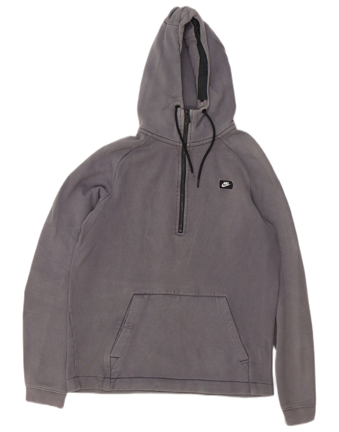 Nike Pull à capuche zippé avec col zippé en coton gris moyen