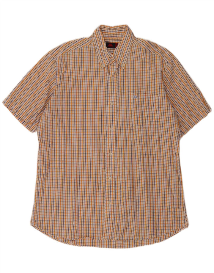 Kappa Chemise à manches courtes pour homme 2XL en coton à carreaux multicolores