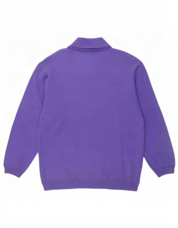 Henri Lloyd Pull à col boutonné pour homme Petite laine vierge violette
