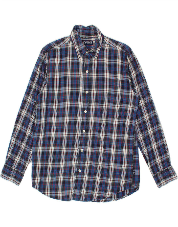CHAPS Mens Flannel Shirt Small Blue Check Cotton Vintage Chaps and Second-Hand Chaps from Messina Hembry 