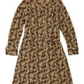 vintage Femme Robe A-Line UK 12 Moyen Pied-de-poule multicolore