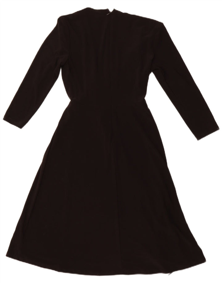 RALPH LAUREN Robe portefeuille à manches 3/4 pour femme US 0 XS Polyester rayé noir