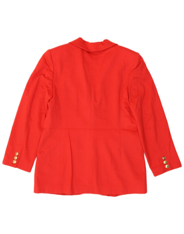 Luisa Spagnoli Veste Blazer 3 Boutons Femme IT 46 Grande Laine Vierge Rouge