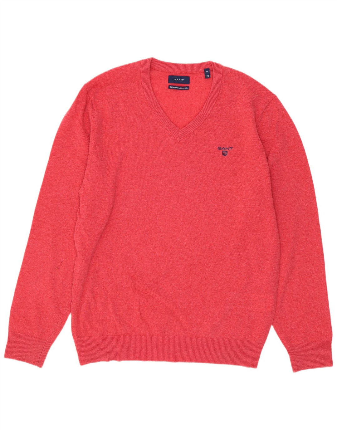 Gant Pull Col V Homme Rose Moyen Laine d'Agneau
