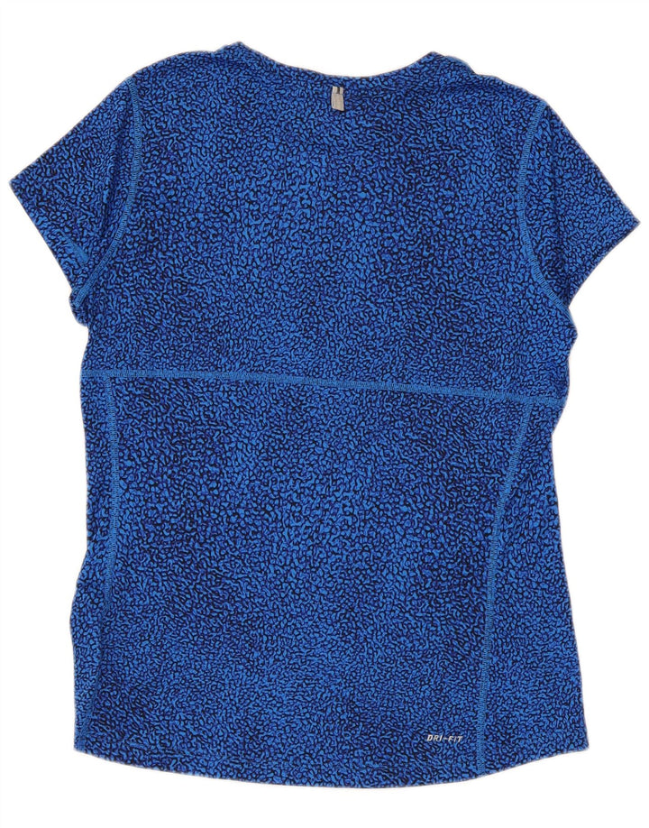 Nike Femme T-Shirt Top UK 42 Bleu Moyen Géométrique Polyester