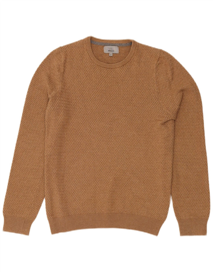 MARKS & SPENCER Pull à col rond coupe régulière pour homme, petit beige