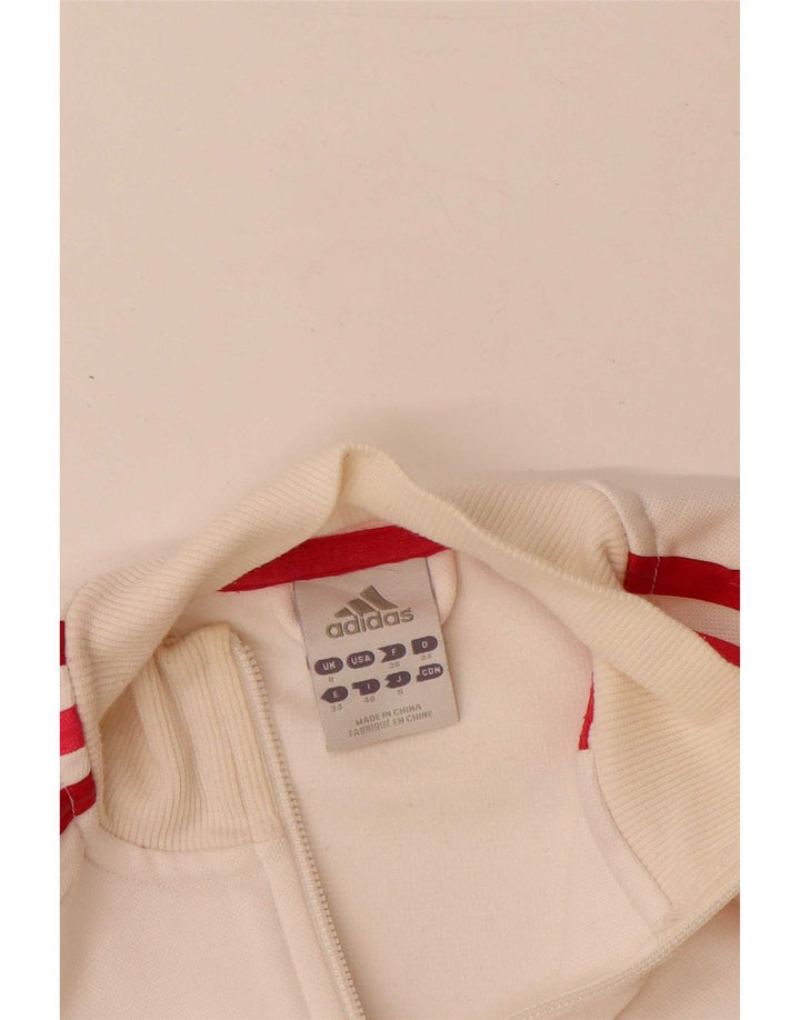 Adidas Veste de survêtement graphique pour femme UK 8 Small Polyester blanc cassé