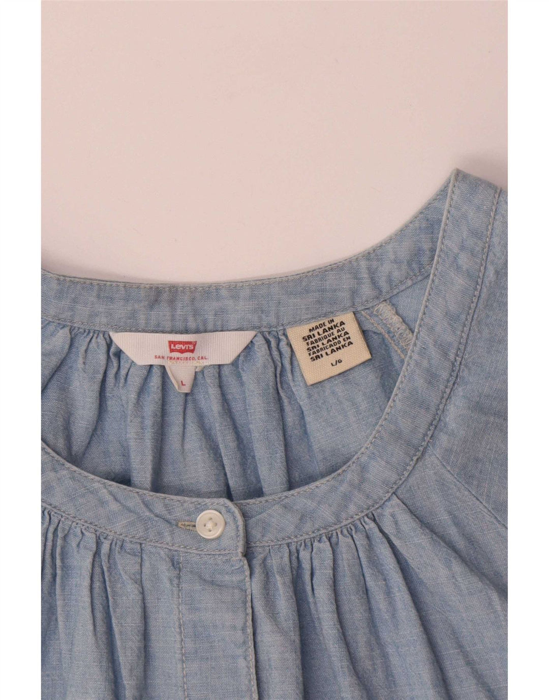 Levi's Chemisier surdimensionné pour femme UK 16 Large Bleu Coton