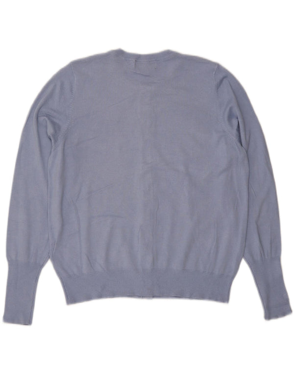 Marks & Spencer Pull Cardigan Femme UK 16 Large Bleu Viscose