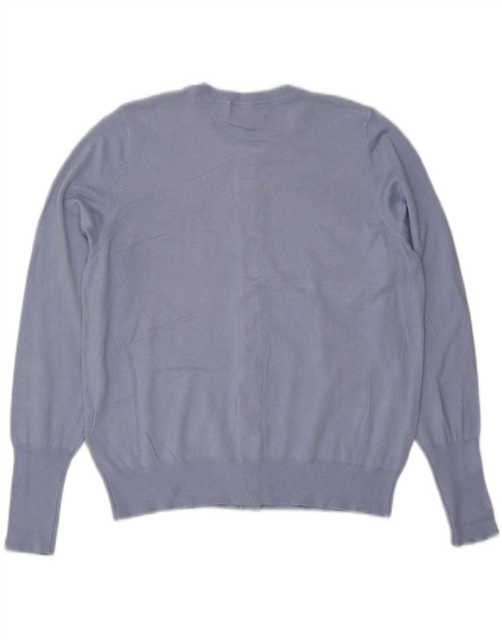 Marks & Spencer Pull Cardigan Femme UK 16 Large Bleu Viscose