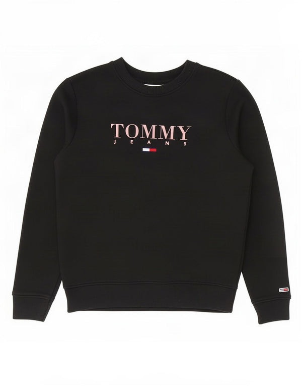 Tommy Hilfiger Sweat-shirt surdimensionné graphique pour femme UK 10 Petit Noir