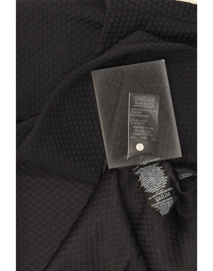 Marks & Spencer Veste blazer courte à manches 3/4 pour femme UK 16 Large Bleu marine