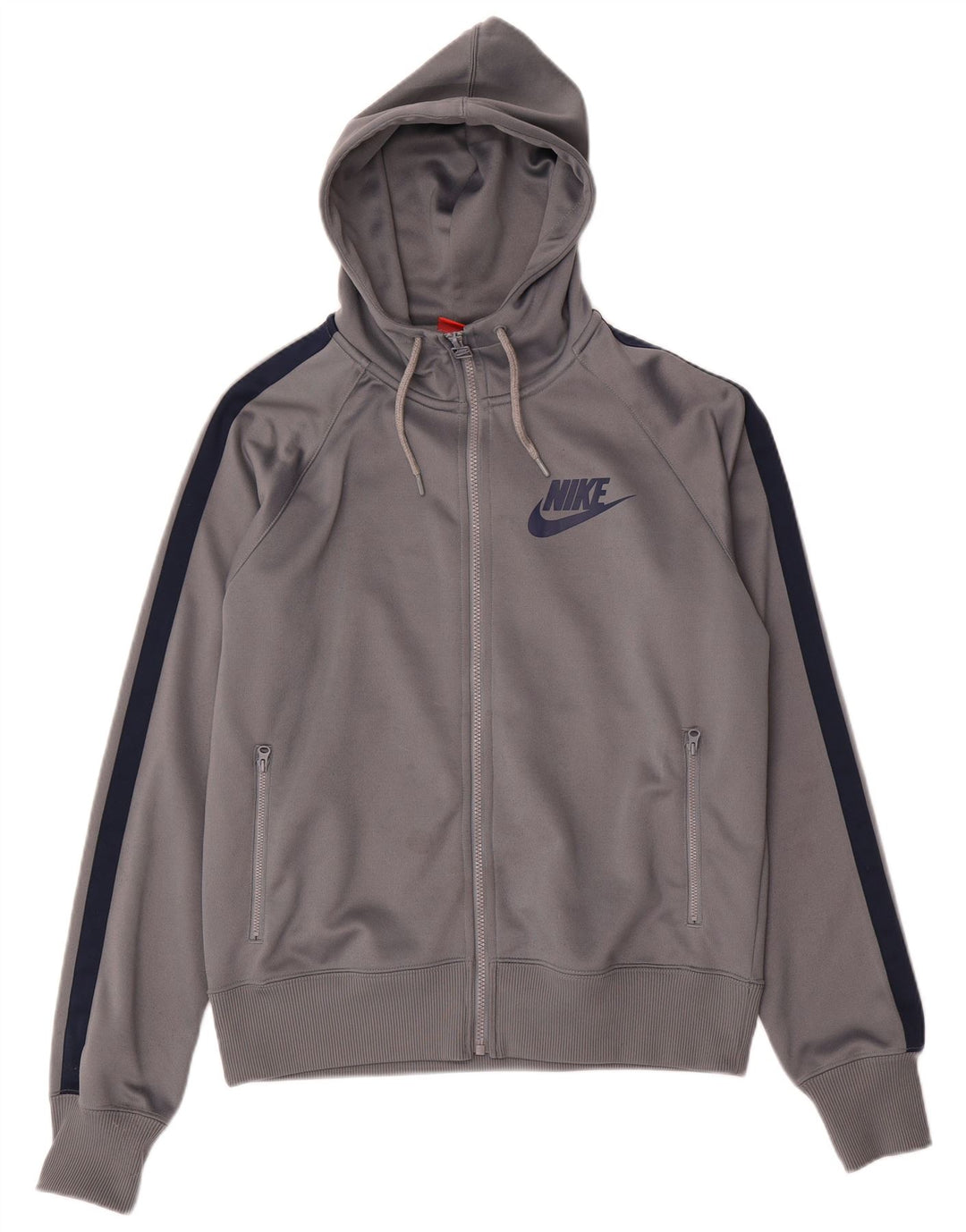 Nike Pull à capuche zippé pour homme en polyester color block gris moyen