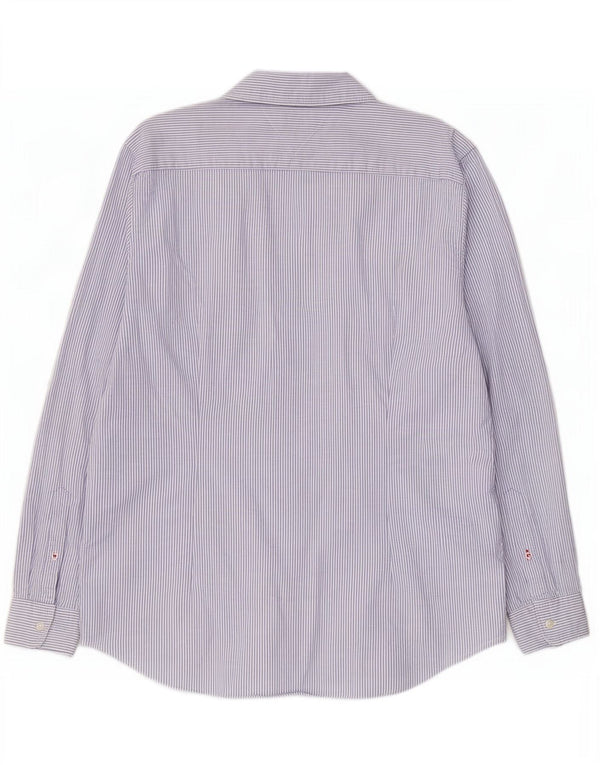 Tommy Hilfiger Chemise cintrée pour homme 3XL en coton à fines rayures bleues