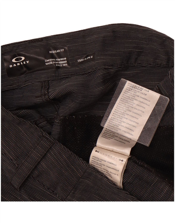 Oakley Short chino coupe classique W30 pour homme, gris moyen, rayures fines