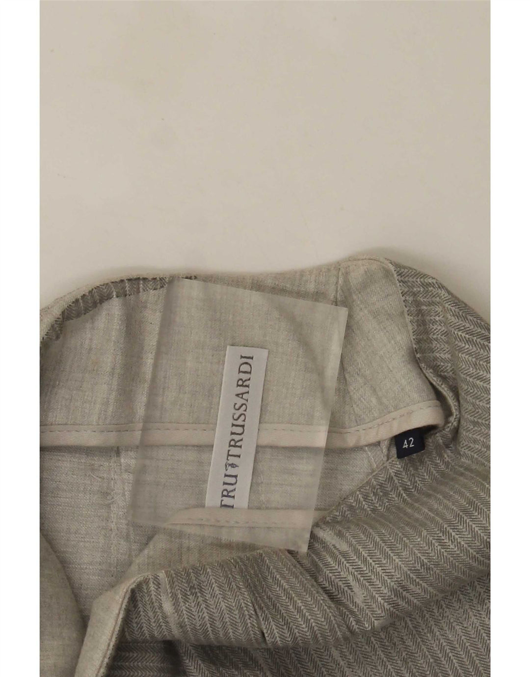 Trussardi Mini-Jupe Plissée IT 42 Medium W28 Gris Chevrons |