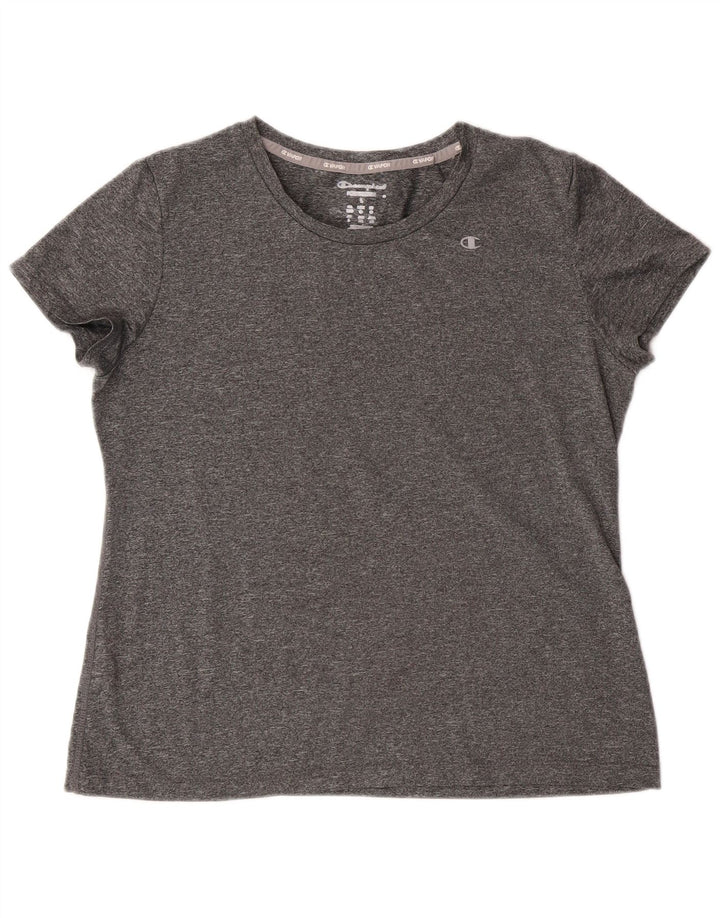 Champion T-Shirt Femme Top UK 16 Large Gris Polyester