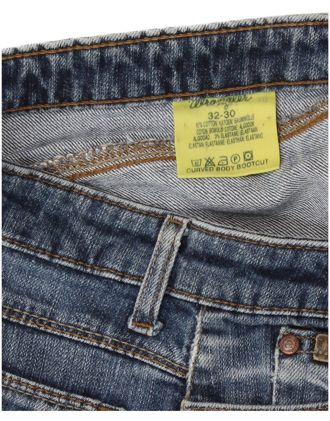 Wrangler Womens Denim Hot Pants W32 Grand Bleu Coton