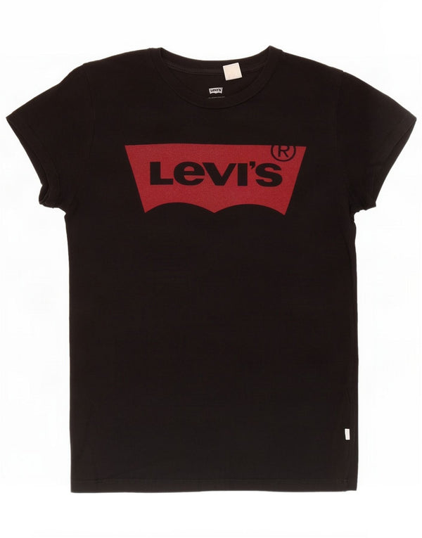 Levi's T-shirt graphique pour femme UK 12 Medium Black
