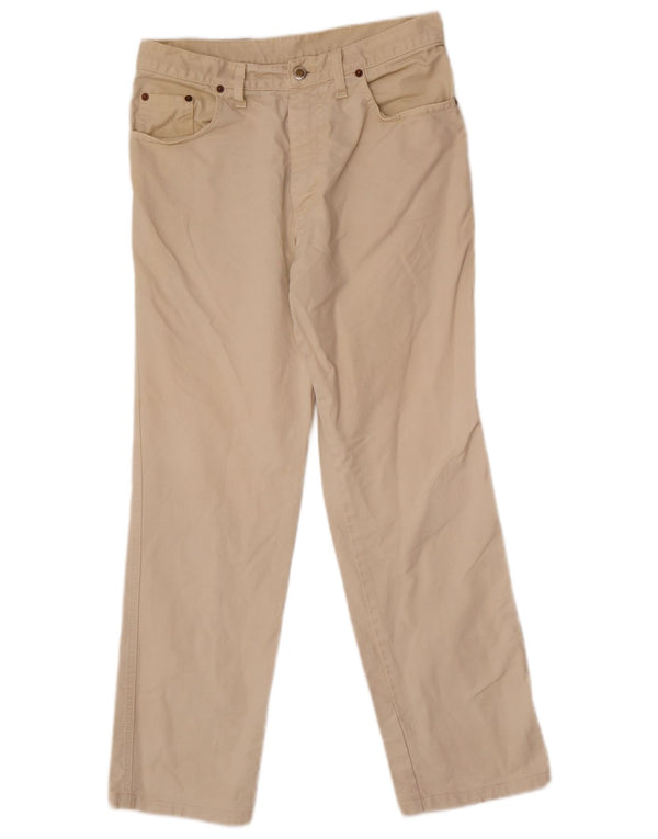 Pantalon décontracté droit vintage pour homme IT 48 Medium W30 L29 Coton Beige