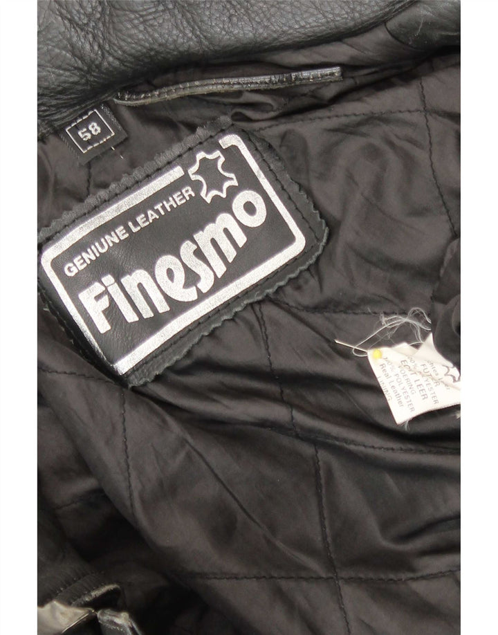 veste de motard en cuir homme vintage grand cuir noir
