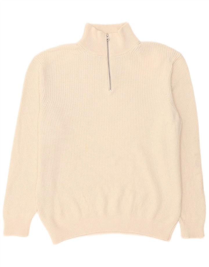 Zara Pull col zippé pour homme XL Blanc