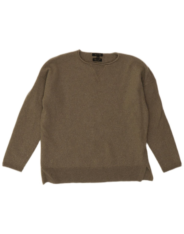 Massimo Dutti Pull court surdimensionné à col bateau pour femme UK 6 XS Kaki