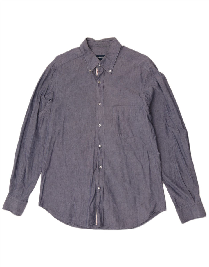 Massimo Dutti Chemise Homme Large Gris Coton
