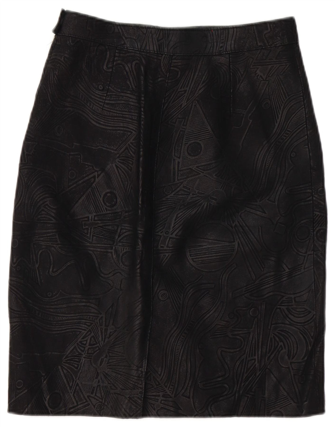 jupe en cuir femme vintage W26 Petit Noir Géométrique