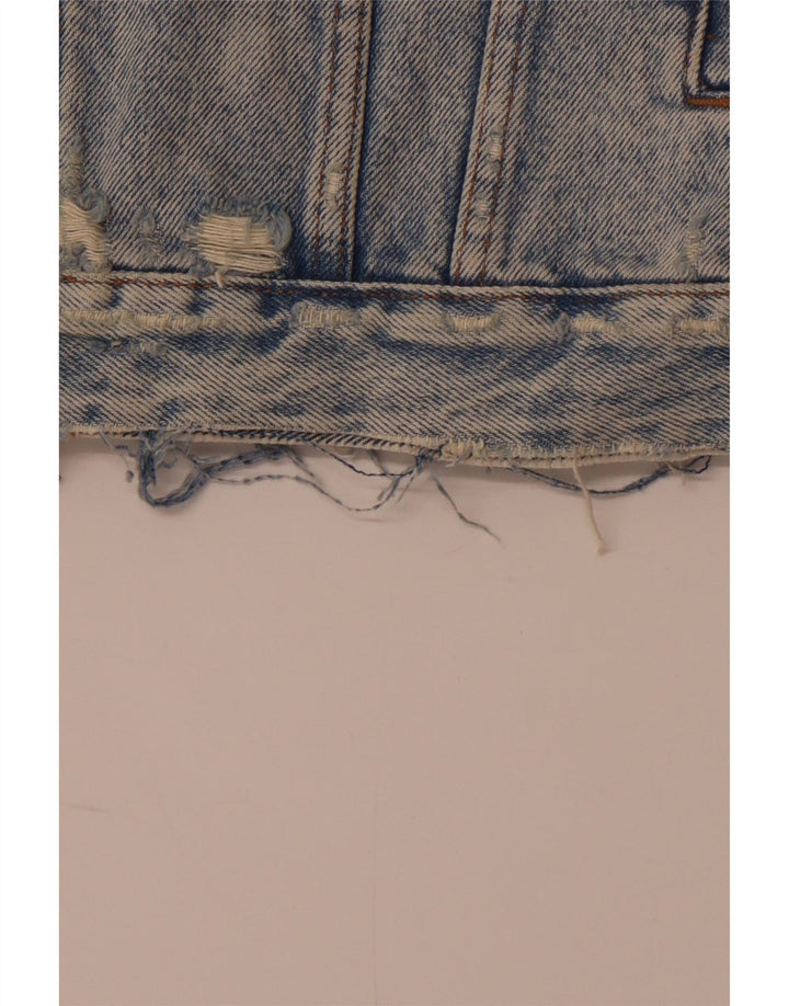 ZARA Veste en jean vieilli pour homme UK 38 Bleu moyen Coton