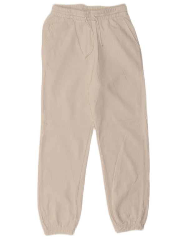 Zara Pantalon de survêtement pour femme Joggers UK 10 Small Blanc Coton