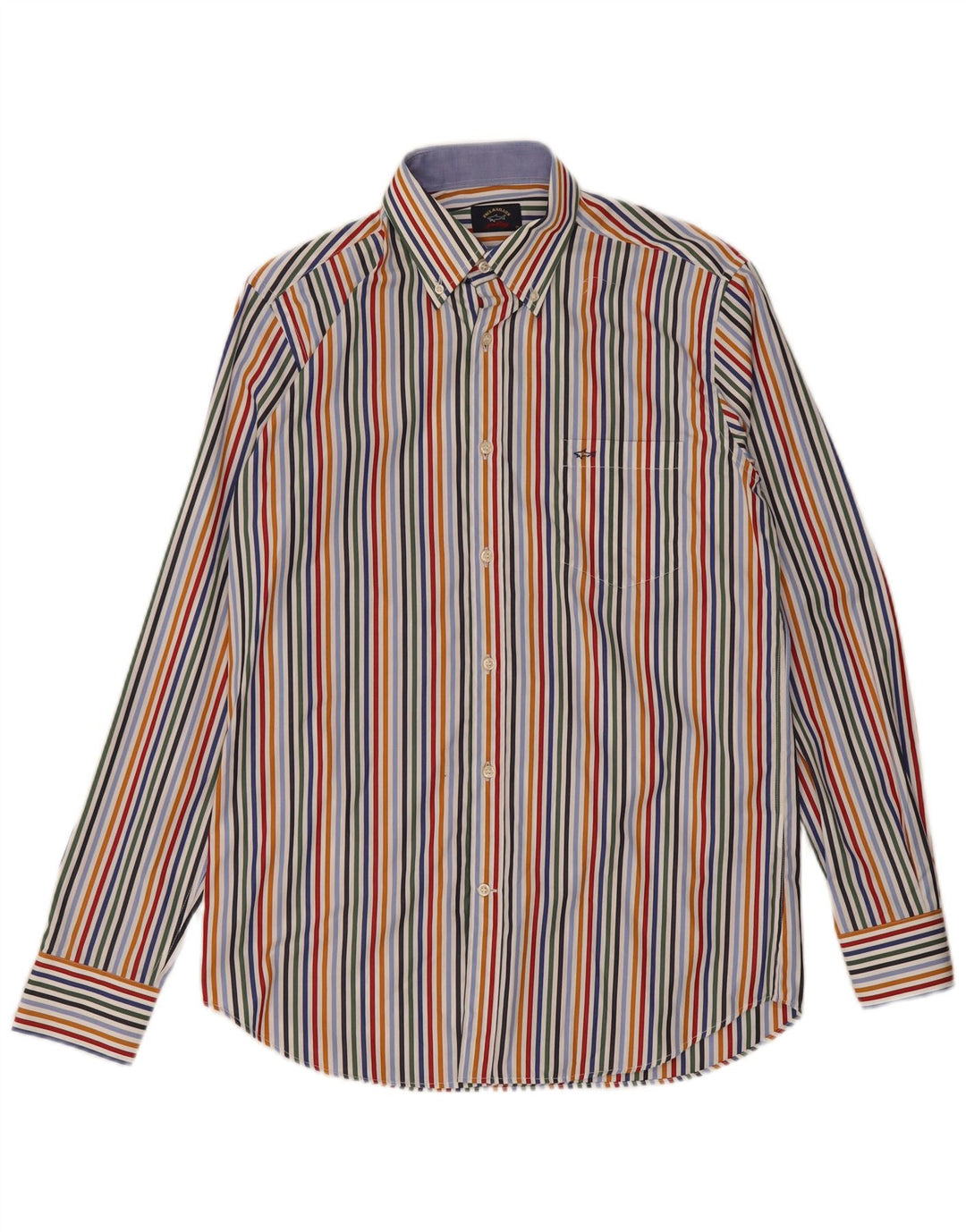 Paul & Shark Chemise Homme Taille 39 Moyenne Coton Rayé Multicolore