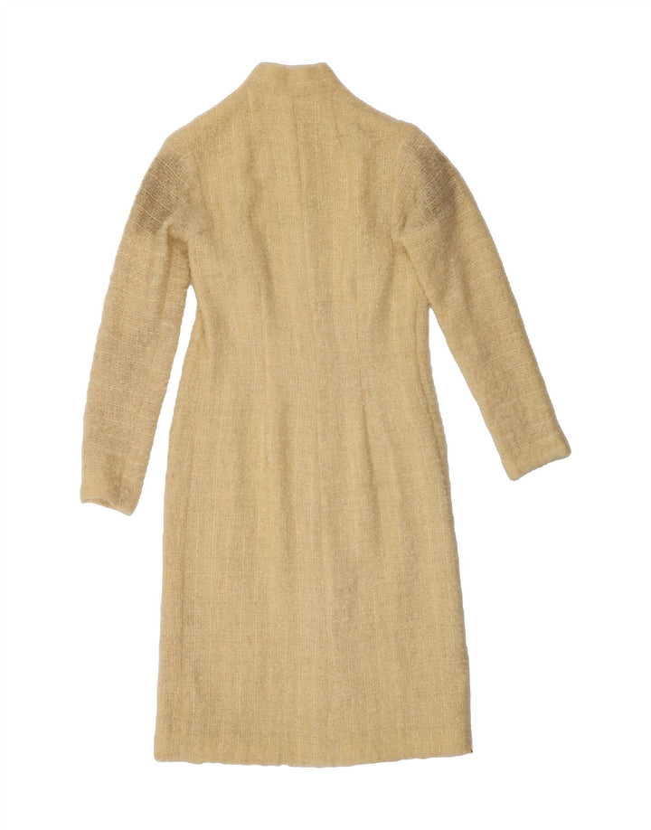 VINTAGE Womens Long Sleeve Maxi Dress UK 12 Medium Beige Vintage Vintage and Second-Hand Vintage from Messina Hembry 