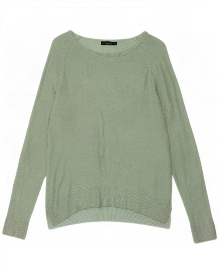 Zara Pull col bateau pour femme UK 14 Vert moyen