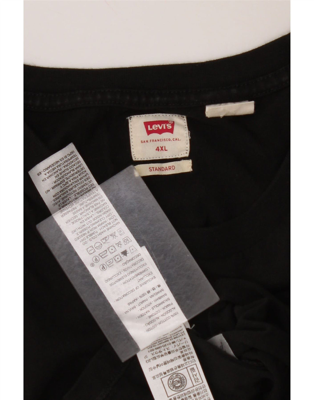 LEVI'S T-Shirt Standard Homme 4XL Noir Coton