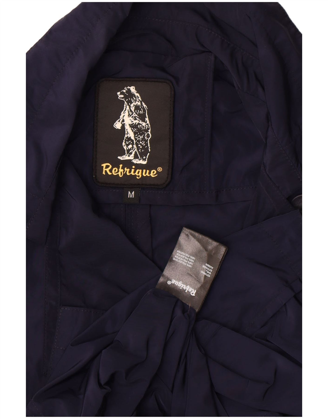 Refrigue Trench-Coat Femme UK 12 Medium Bleu Marine Polyester